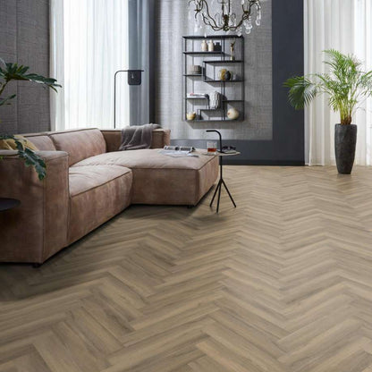 Floorlife YUP Herringbone dryback light brown