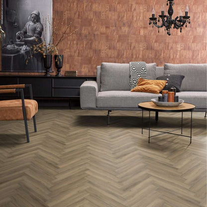 Floorlife YUP Herringbone dryback light brown