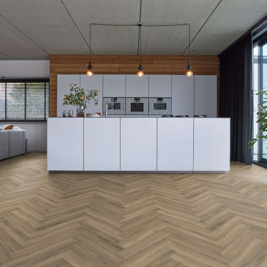 Floorlife YUP Herringbone dryback light brown