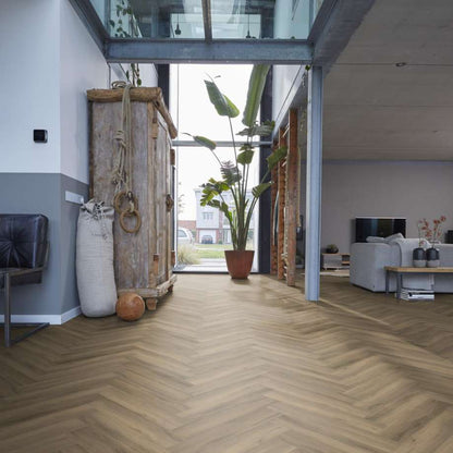 Floorlife YUP Herringbone dryback light brown