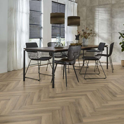Floorlife YUP Herringbone dryback light brown