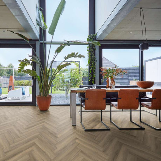 Floorlife YUP Herringbone dryback light brown