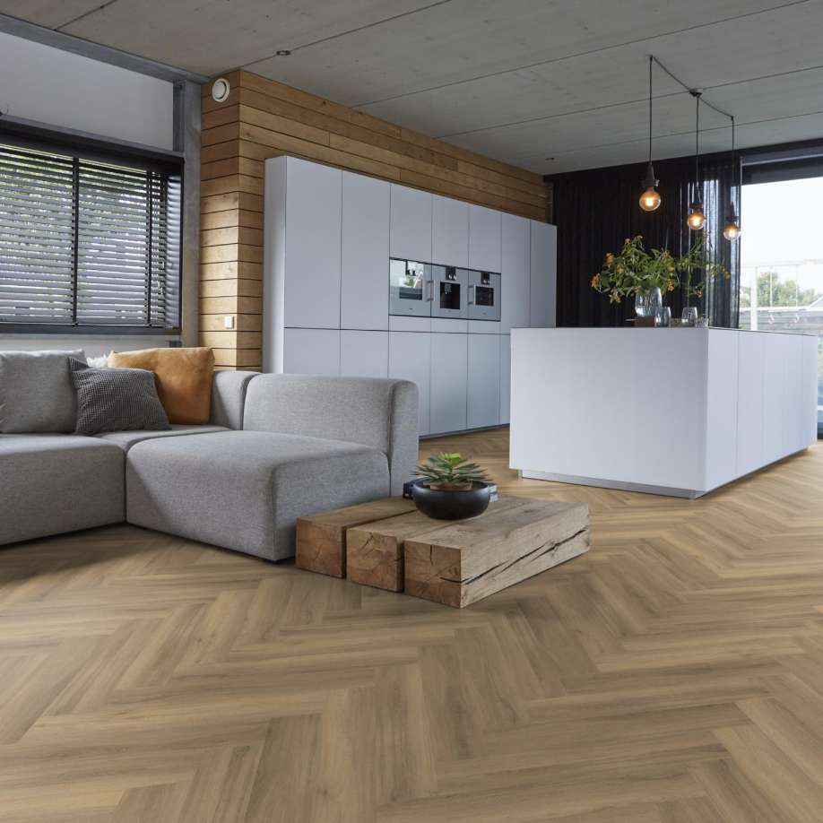 Floorlife YUP Herringbone dryback natural