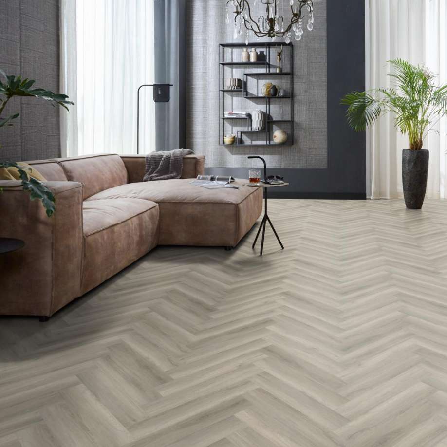 Floorlife YUP Herringbone dryback grey