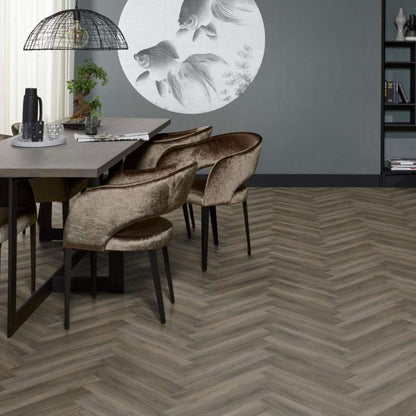 Floorlife YUP Herringbone dryback dark grey