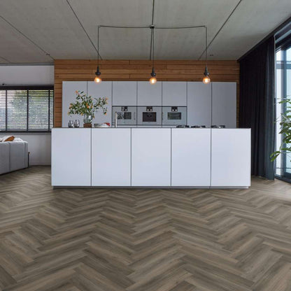 Floorlife YUP Herringbone dryback dark grey