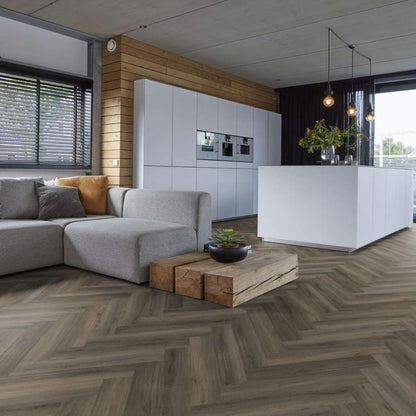 Floorlife YUP Herringbone dryback dark grey