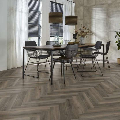 Floorlife YUP Herringbone dryback dark grey