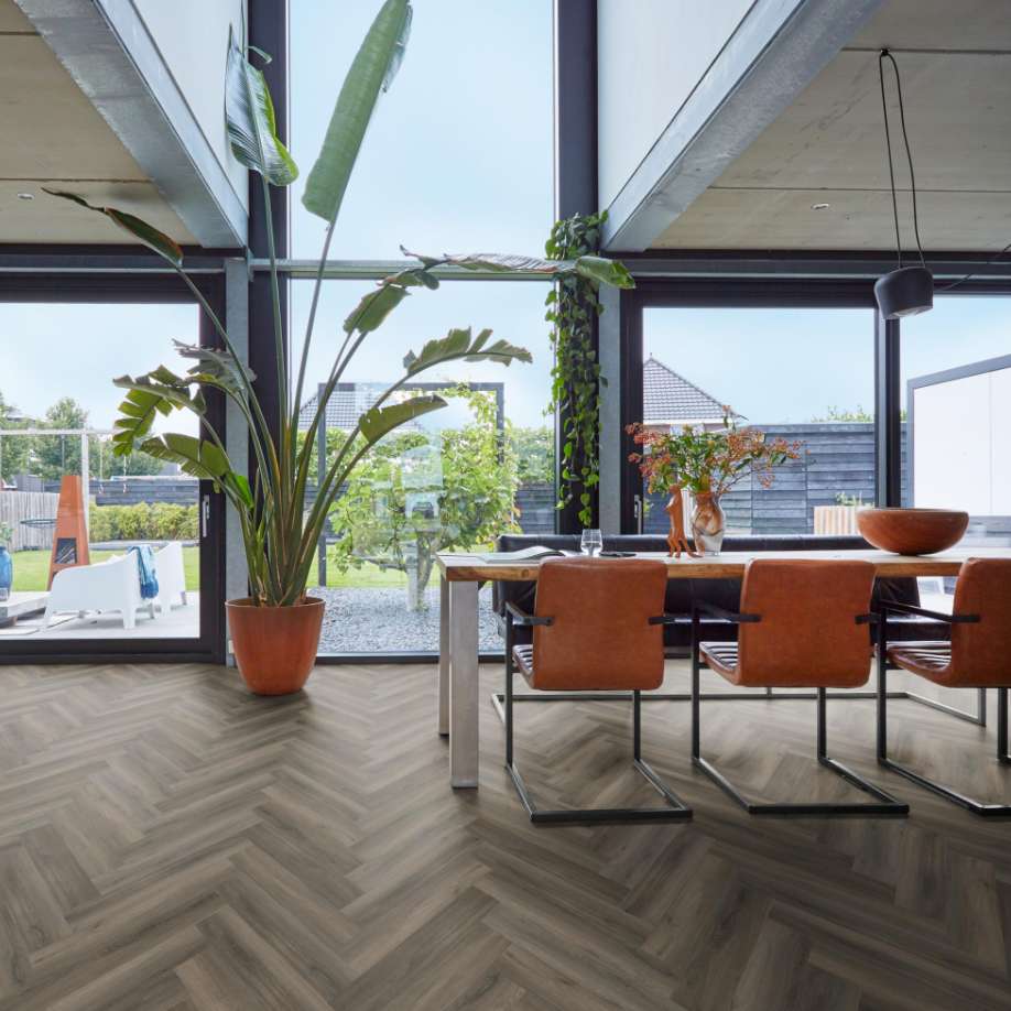 Floorlife YUP Herringbone dryback dark grey