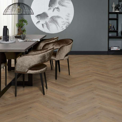 Floorlife YUP Leyton herringbone dryback smoky
