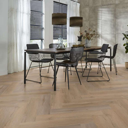 Floorlife YUP Leyton herringbone dryback natural oak