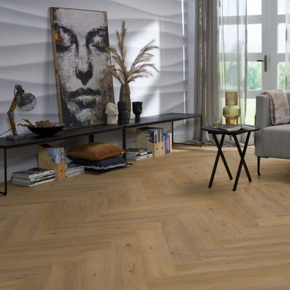 Floorlife YUP Leyton herringbone dryback dark oak
