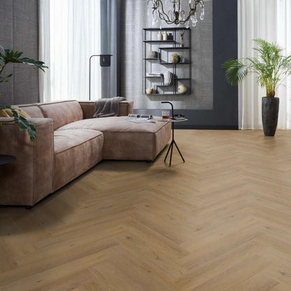 Floorlife YUP Leyton herringbone dryback dark oak