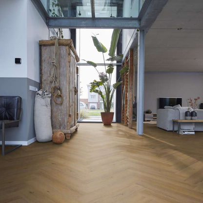 Floorlife YUP Leyton herringbone dryback dark oak
