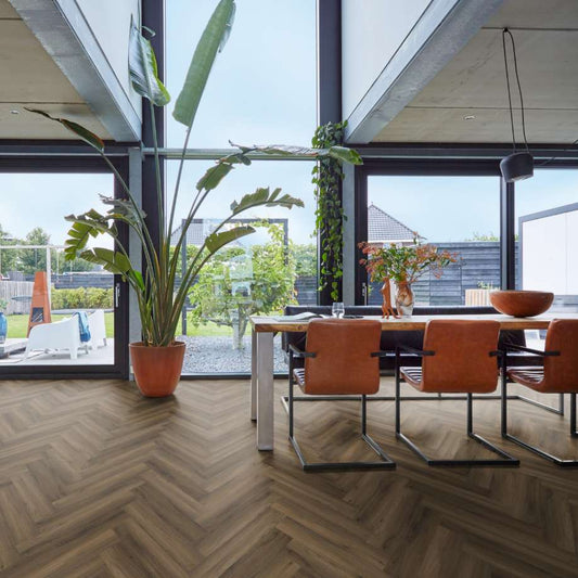 Floorlife YUP herringbone click SRC warm brown